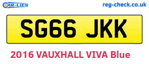 SG66JKK are the vehicle registration plates.