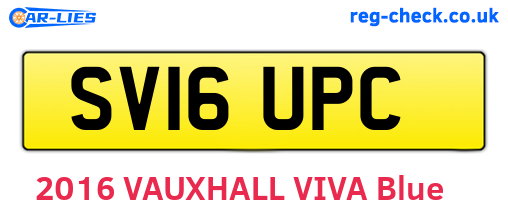 SV16UPC are the vehicle registration plates.