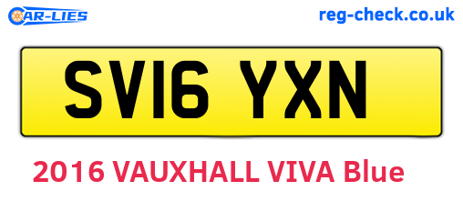 SV16YXN are the vehicle registration plates.