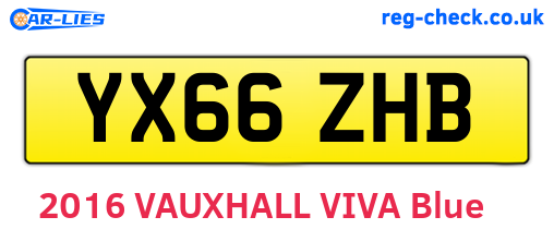 YX66ZHB are the vehicle registration plates.