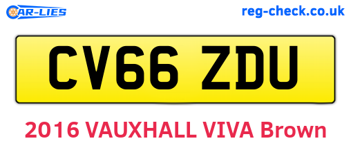 CV66ZDU are the vehicle registration plates.