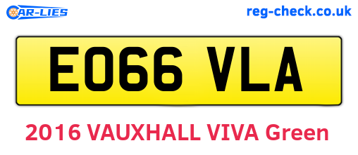 EO66VLA are the vehicle registration plates.