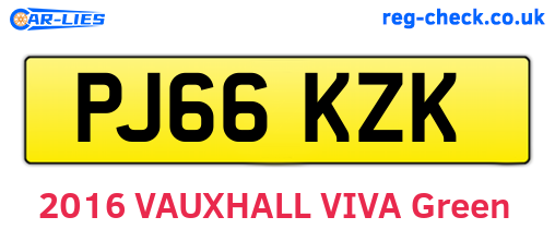 PJ66KZK are the vehicle registration plates.