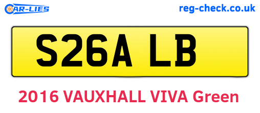 S26ALB are the vehicle registration plates.
