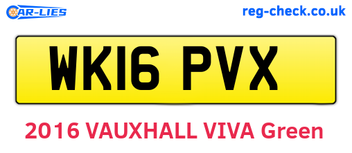 WK16PVX are the vehicle registration plates.