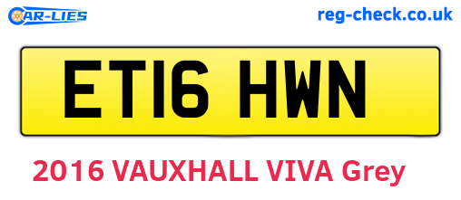 ET16HWN are the vehicle registration plates.