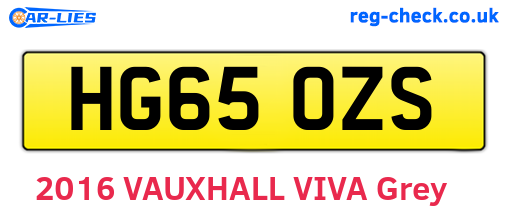 HG65OZS are the vehicle registration plates.