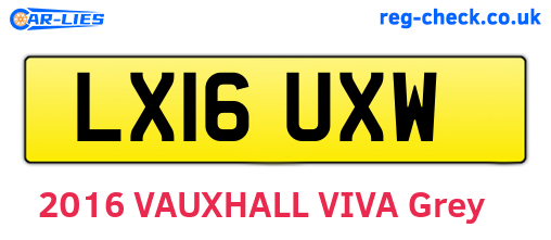 LX16UXW are the vehicle registration plates.