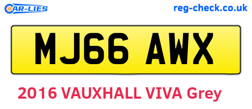 MJ66AWX are the vehicle registration plates.