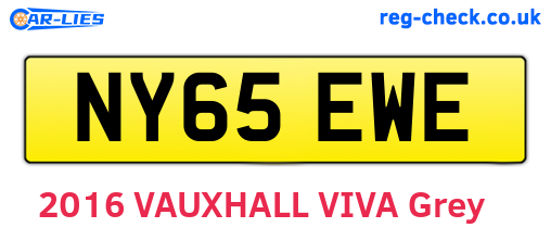 NY65EWE are the vehicle registration plates.