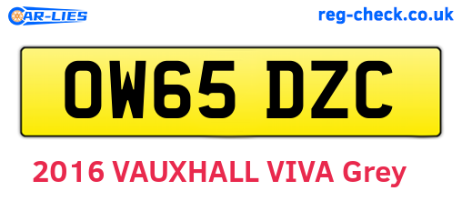 OW65DZC are the vehicle registration plates.