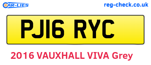 PJ16RYC are the vehicle registration plates.