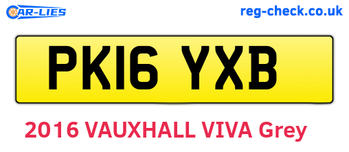 PK16YXB are the vehicle registration plates.