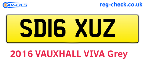 SD16XUZ are the vehicle registration plates.
