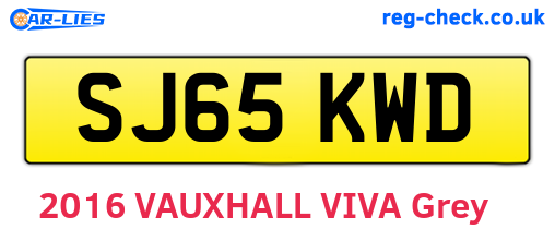 SJ65KWD are the vehicle registration plates.
