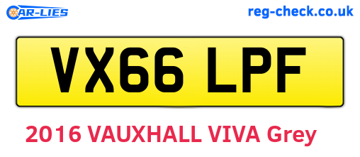 VX66LPF are the vehicle registration plates.
