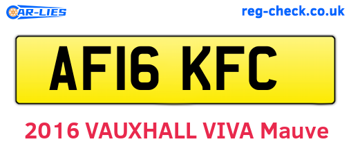 AF16KFC are the vehicle registration plates.