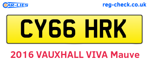 CY66HRK are the vehicle registration plates.