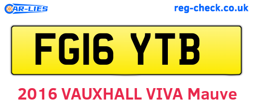 FG16YTB are the vehicle registration plates.
