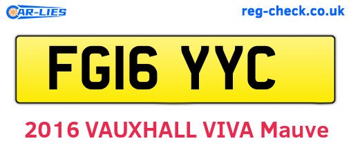 FG16YYC are the vehicle registration plates.