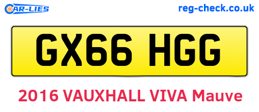 GX66HGG are the vehicle registration plates.