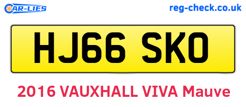 HJ66SKO are the vehicle registration plates.