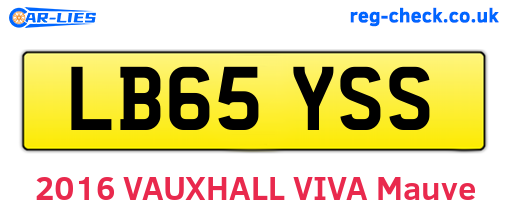 LB65YSS are the vehicle registration plates.