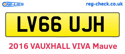 LV66UJH are the vehicle registration plates.