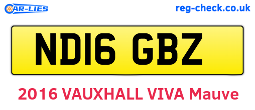 ND16GBZ are the vehicle registration plates.
