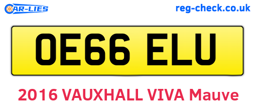 OE66ELU are the vehicle registration plates.