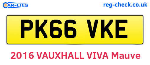 PK66VKE are the vehicle registration plates.