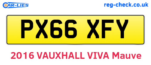 PX66XFY are the vehicle registration plates.