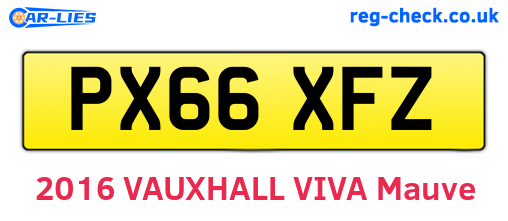 PX66XFZ are the vehicle registration plates.