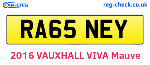 RA65NEY are the vehicle registration plates.