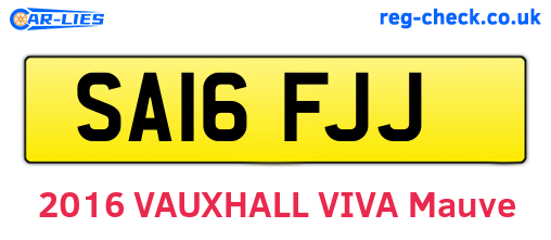 SA16FJJ are the vehicle registration plates.