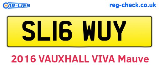 SL16WUY are the vehicle registration plates.