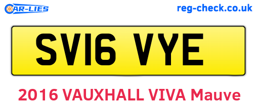 SV16VYE are the vehicle registration plates.