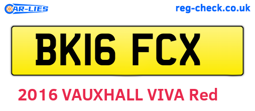 BK16FCX are the vehicle registration plates.