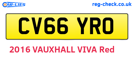 CV66YRO are the vehicle registration plates.