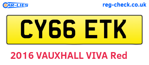CY66ETK are the vehicle registration plates.
