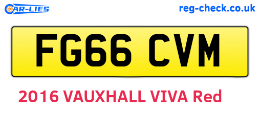 FG66CVM are the vehicle registration plates.