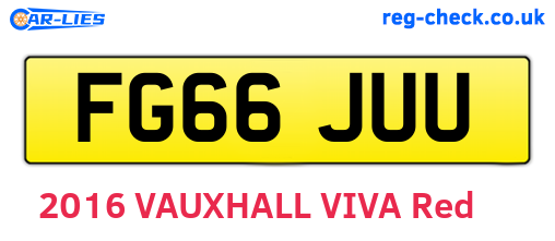 FG66JUU are the vehicle registration plates.