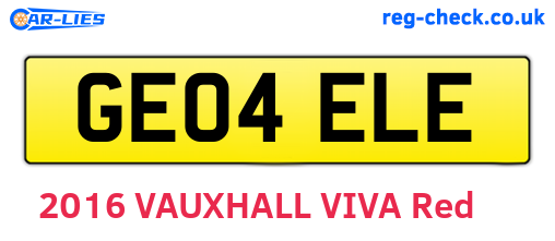 GE04ELE are the vehicle registration plates.