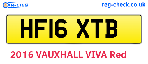 HF16XTB are the vehicle registration plates.