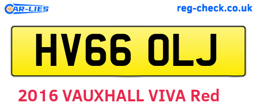 HV66OLJ are the vehicle registration plates.