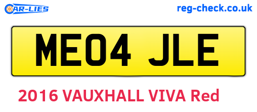 ME04JLE are the vehicle registration plates.