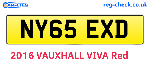 NY65EXD are the vehicle registration plates.