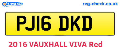 PJ16DKD are the vehicle registration plates.