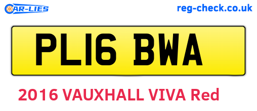 PL16BWA are the vehicle registration plates.