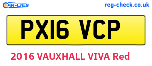 PX16VCP are the vehicle registration plates.